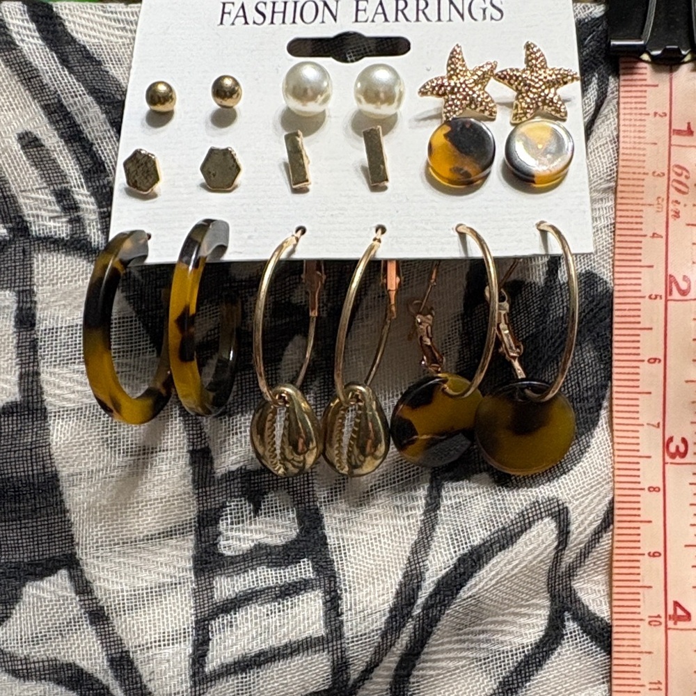 🖤Tortoiseshell and Gold Earring Set🖤